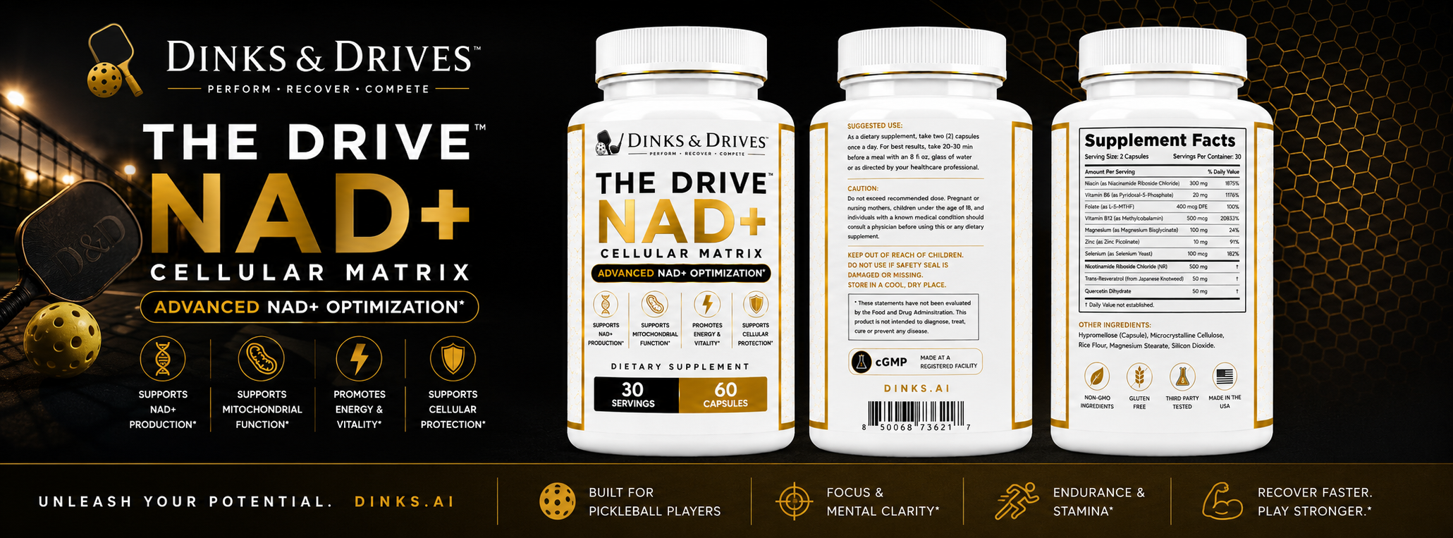 THE DRIVE™ NAD+ Cellular Matrix — perform, recover, compete